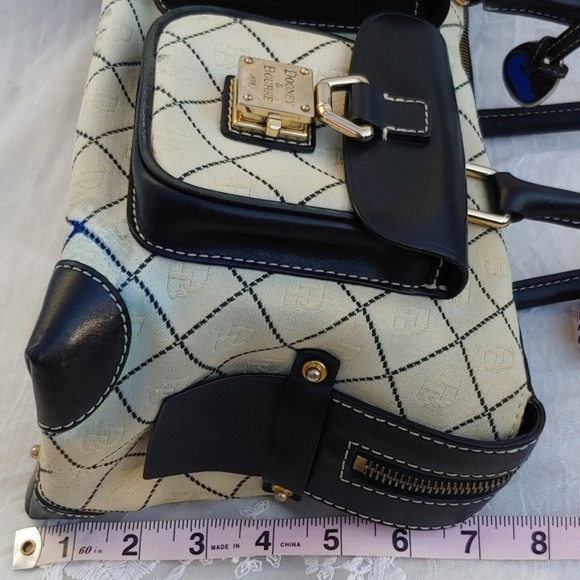 Dooney & Bourke Classic Cream Signature Canvas and Black Leather Baguette Bag - Picture 9 of 17
